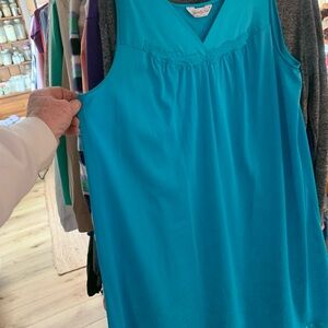 Vanity Fair Blue Medium Sleeveless Women's Nighty Pajamas 40”